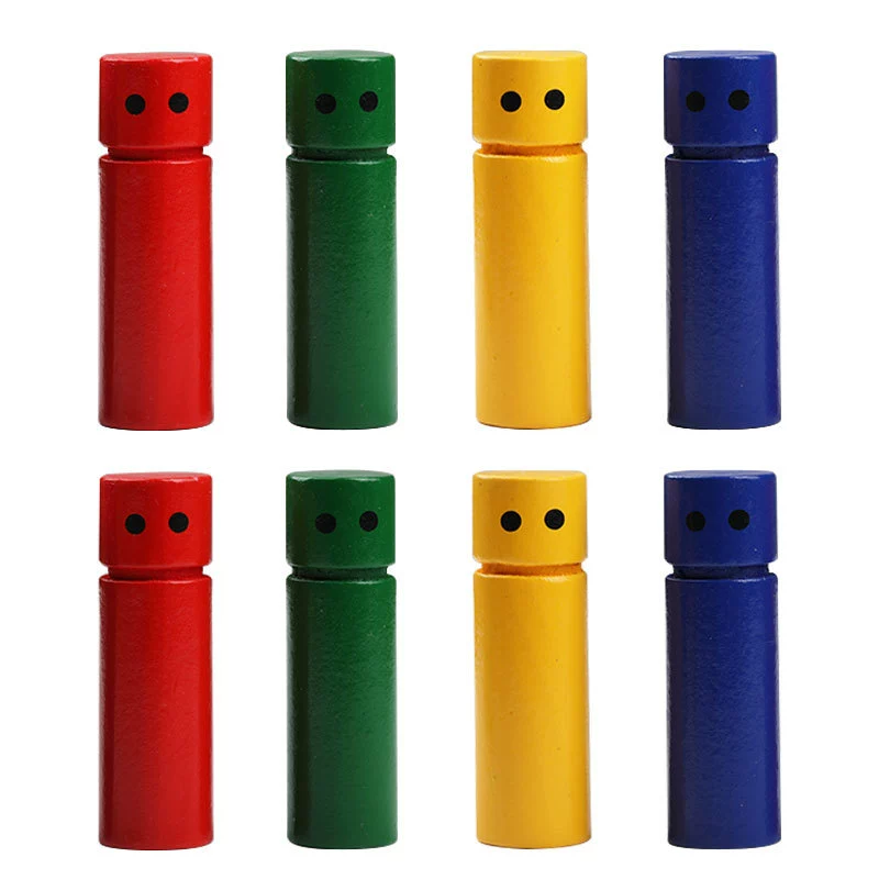 Кукла с цветным принтом, маленькая деревянная фигурка из цельного дерева, детский образовательный предмет, деревянная кукла с плоской головкой.