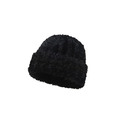 Cute Bear Acrylic Knitted Hat for Girls, Winter Thick Fleece Warm Plush Bucket Hat for Autumn and Winter