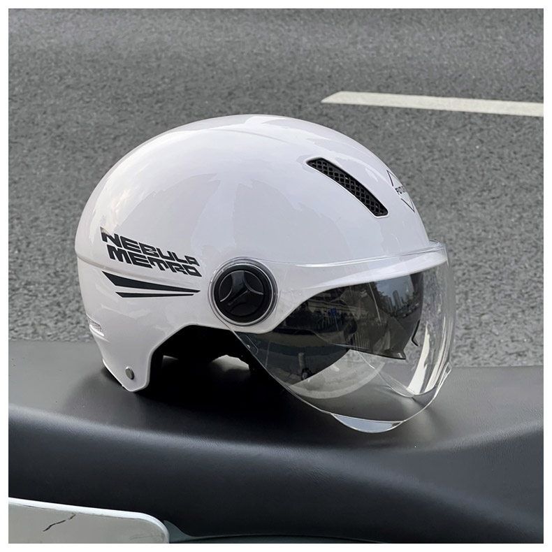 Dual-lens electric vehicle helmet, C national standard certified half helmet for motorcycles and electric scooters, sun-protective, stylish and cool summer hat for men and women, new