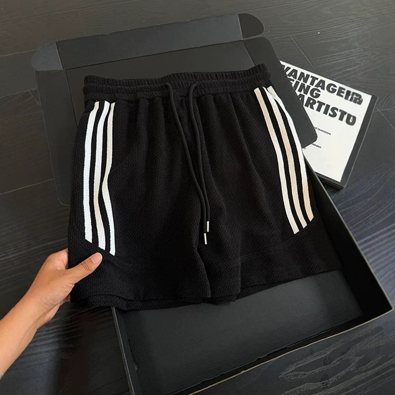 Summer men's dragon scale pattern blue shorts, cross-border foreign trade versatile men's thin breathable striped pants, sports quarter-length shorts Summer men's dragon scale pattern blue shorts, cross-border foreign trade versatile men's thin breathable striped pants, sports quarter-length shorts