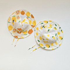 秋南 兒童帽子夏季2022新款女童防曬太陽帽漁夫帽大檐兒童遮陽帽