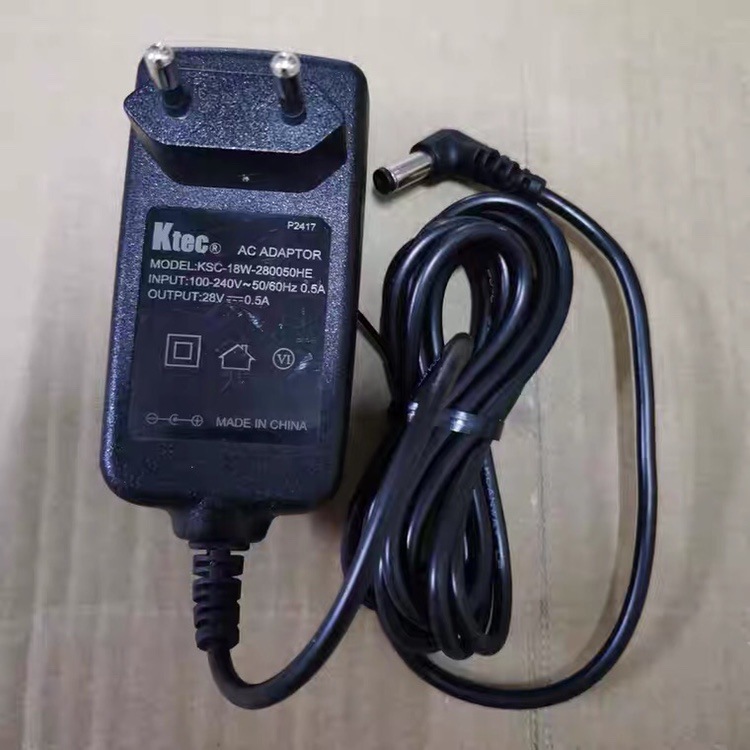 原装Ktec电源适配器28V0.5A/500mA电源线弯头DC5.5*2.1mm