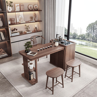 Modern Simple Solid Wood Ash Kung Fu Tea Table Living Room Balcony Small Tea Table Office Rock Board Tea Table