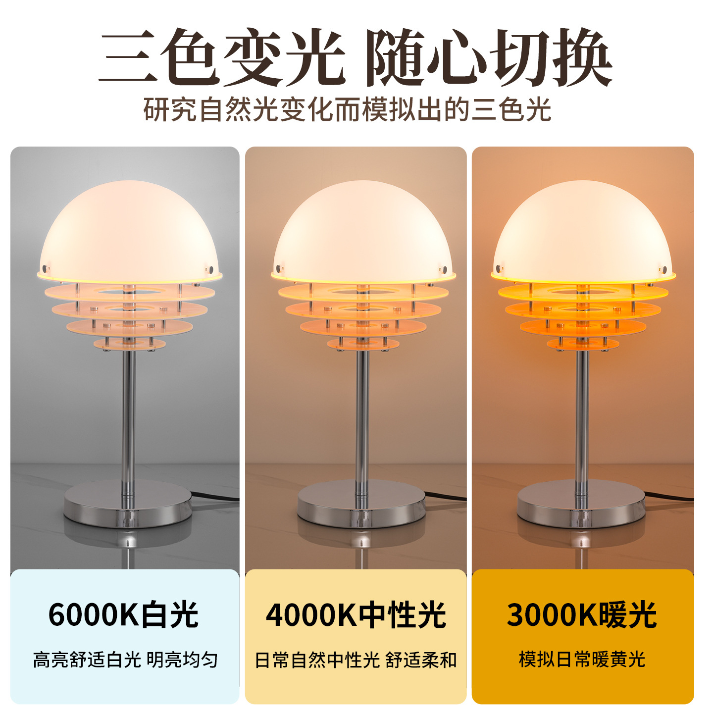 Luz de escritorio de puesta de sol naranja alta crema estilo italiano lujoso diseño de cabecera del dormitorio atmósfera sensación de luz decorativa L138