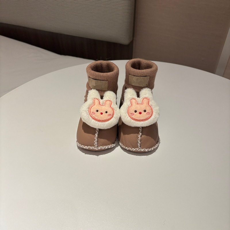 桑坡婴儿棉鞋羊皮毛一体步前鞋袜ins卡通男女宝宝软底毛毛鞋秋冬|undefined