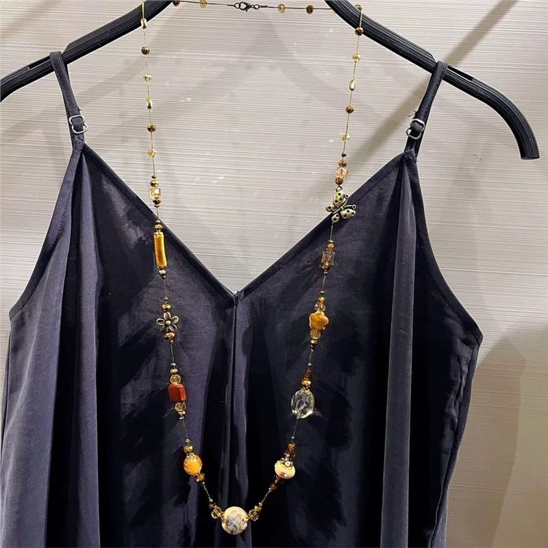 Подлинно оформленный браслет из бус handmade, длинное высококлассное ожерелье, элегантная цепь, универсальный модный свитер, западный стиль