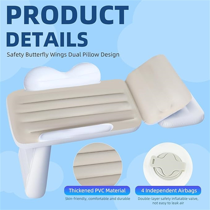 Portable Car Inflatable Bed for Children, Suitable for Airplane and High-Speed Rail Travel, with Velvet Safety Protection, a Baby Sleeping Essential