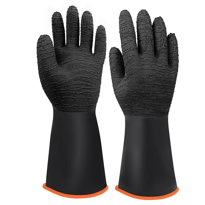 PROSAFETY化工皱纹手套防滑耐酸碱工业清洁防护防滑橡胶外贸出口