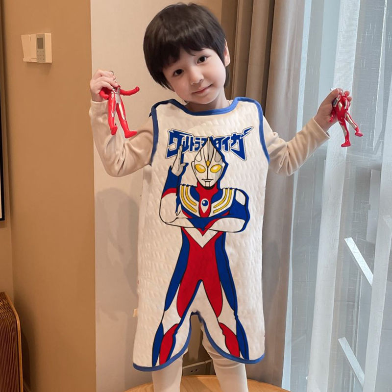 Ultraman Sleeping Bag Baby Summer Kidsren's Anti-Kick Quilt Baby Sleeping Anti-Kick Quilt Vest-Style Belly Protection Artifact