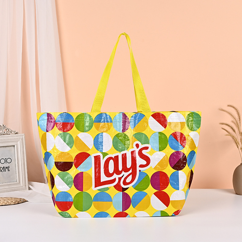 购物服装礼品袋覆膜蛇皮袋手提pp编织袋淋膜大容量塑料袋可印logo