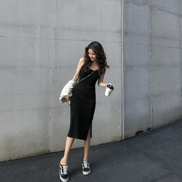 Long summer fitted base dress