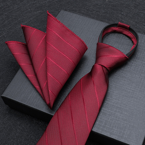 Red tie wedding groom formal wear men's zipper-style knot-free bow tie men's wedding groom groomsman bow tie
