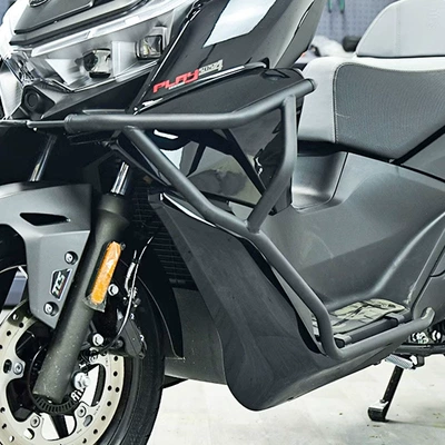 Applicable to Longxin Wuji SR250GT bumper pedal exhaust bumper drop-resistant bumper rear shelf modification accessories (Motorcycle bumper) - black-carbon-steel-front-bumper