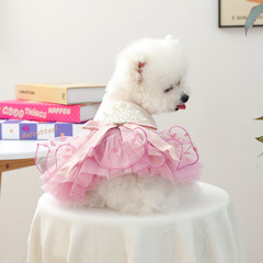 宠物衣服秋冬新款小型犬幼犬快乐狗猫保暖舒适安妮公主婚纱