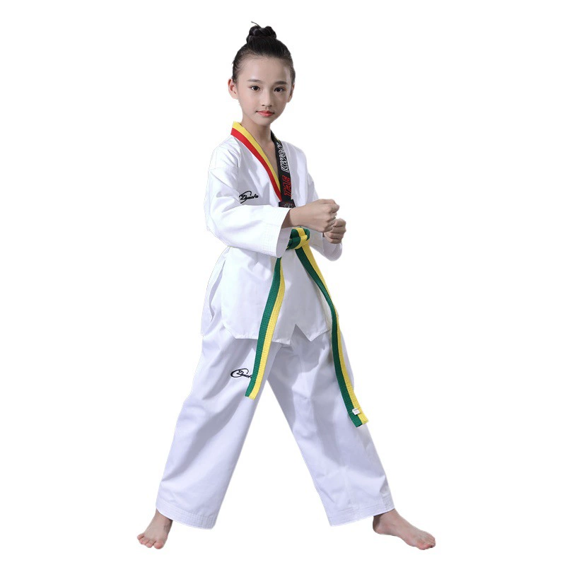 Одежда для тхэквондо Взрослые Дети Студенты колледжа Мужской и женский костюм Тренер Дао Одежда для тренировок Начинающие Одежда из чистого хлопка