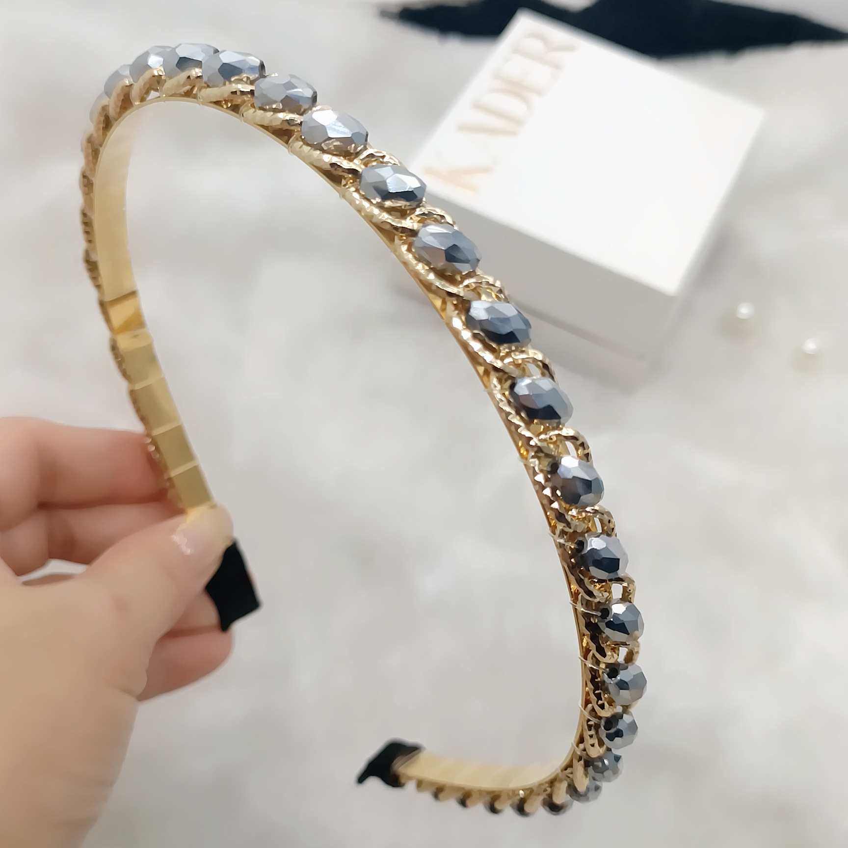 Diadema de Cristal Barroco de Cristal Artificial, Artesanal, Con Perlas, para Mujer