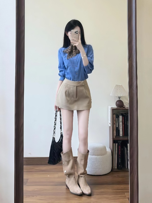 套装女2025秋季法式设计感小众衬衫上衣高腰显瘦包臀半身裙两件套|undefined