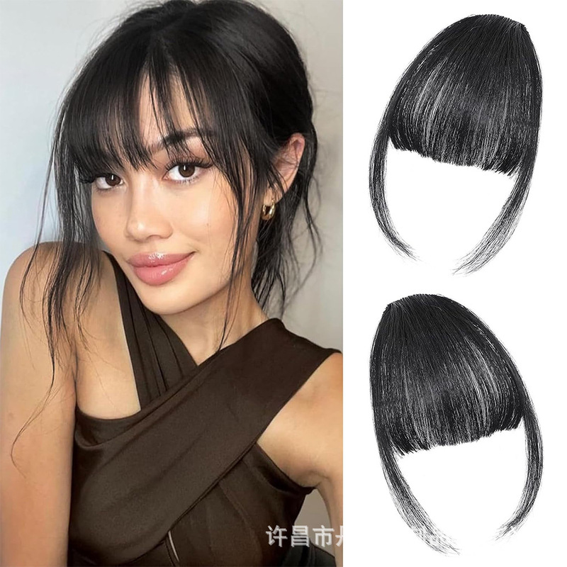 Foreign trade European and American wig with sideburns air bangs forehead light fake bangs patch invisible seamless neat bangs