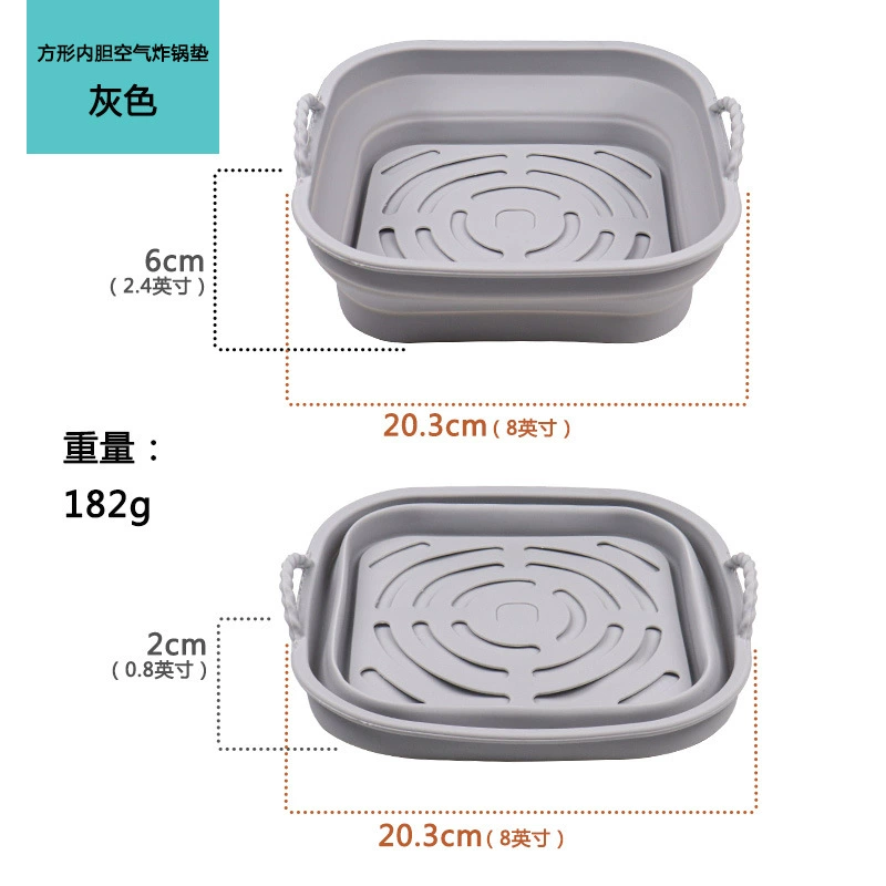 collapsible Silicone Food Basket, Multi-Shape Air-Fryer & Steaming Mat, Heat-Resistant Non-stick