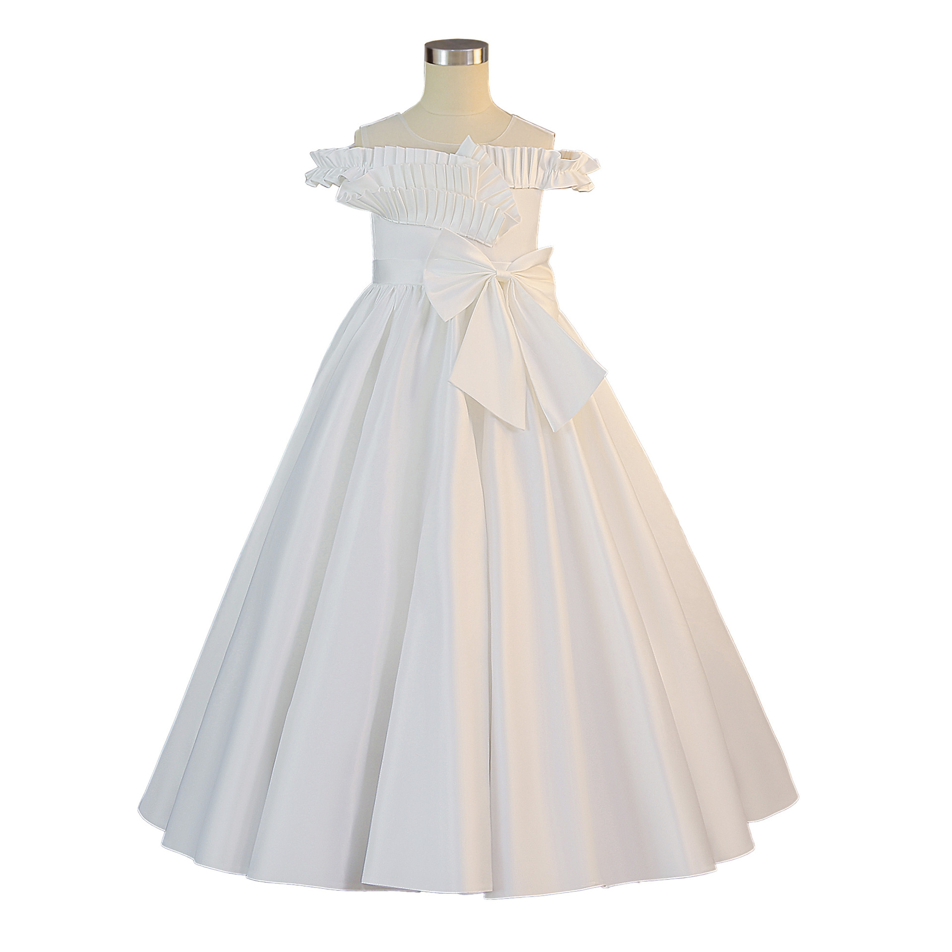 Venta directa de fábrica vestido de niña vestido de princesa blanca un hombro de un niño grande vestido de boda de cumpleaños de niña de flores image 6