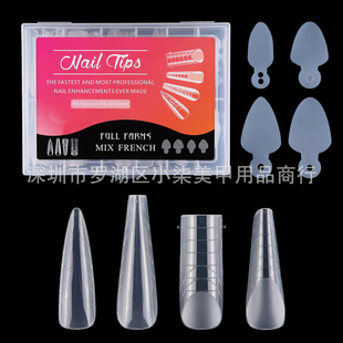Crystal Nail four hot sale simple 96 pieces crystal nail piece crystal nail suit + four 48 pieces French nail mold