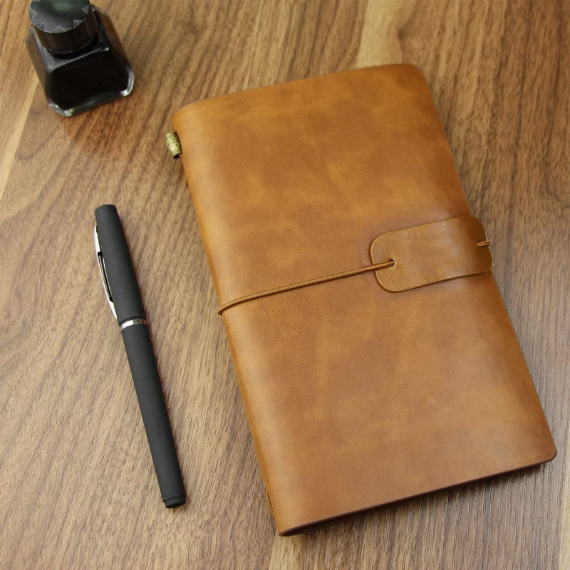 go out sketch Notepad cover Leather sheath Vintage Style Simplicity cowhide Book Notebook envelope