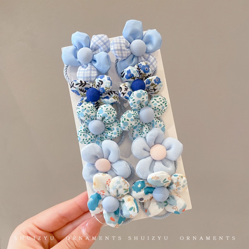 Cuerda de pelo para niños tocado de flores banda de goma elástica alta no daña el cabello banda de goma duradera cuerda de pelo de bebé lazo anillo de pelo