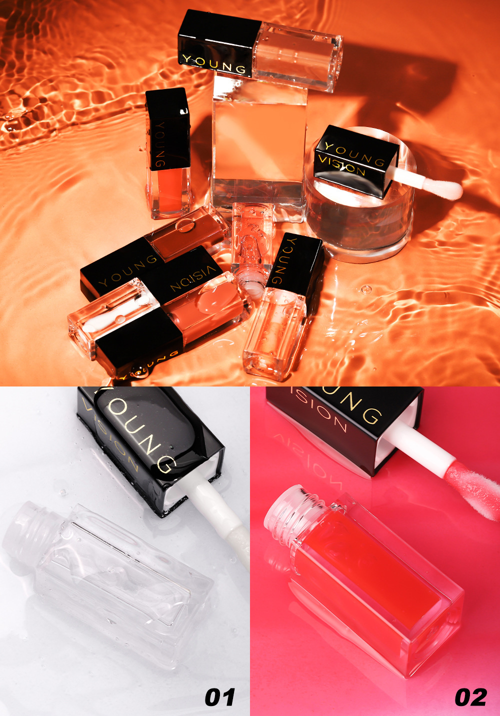 YOUNG VISION 7-color Lip Oil Mirror Water Gloss Lip Gloss Dudu Lip Liquid Lipstick Item Picture