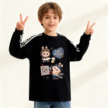 100%纯棉儿童亲子装长袖T恤打底衫洋气百搭宽松男女童上衣春秋季