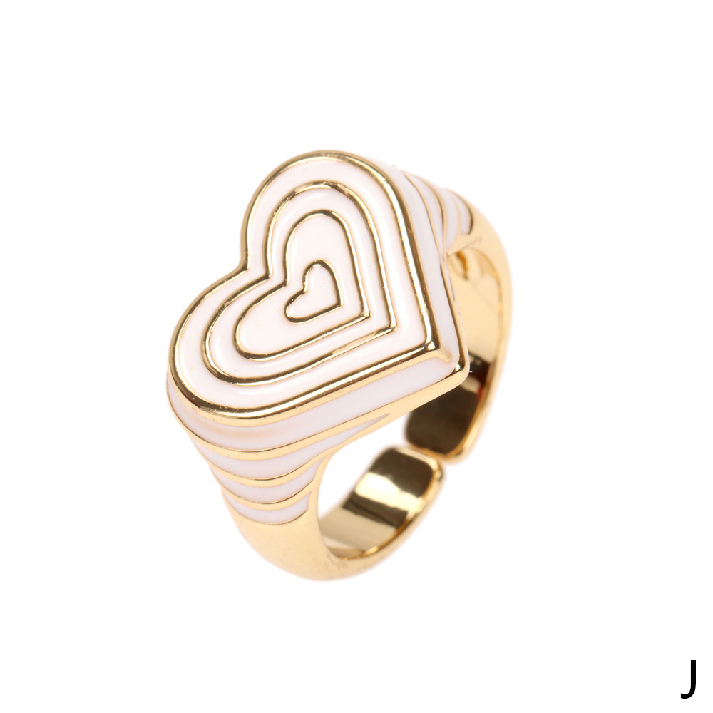 Candy Color Love Enamel Ring Female Fashion Design Drop Oil Forefinger Ring New Fashion Factory In Stock display picture 5