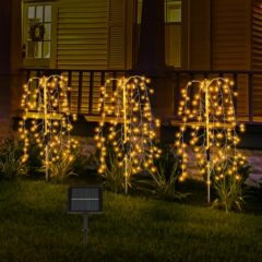 新しい太陽エネルギーは爆竹のランプled銅線の花火の明かりを挿してクリスマスの祝日の雰囲気の明かりの庭の芝生の明かりを挿します。