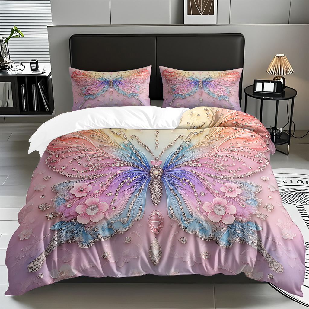 Su propia fábrica suministra directamente una variedad de colchas de impresión digital de mariposa. Comercio electrónico transfronterizo preferido para soportar el modo TEMU JIT.