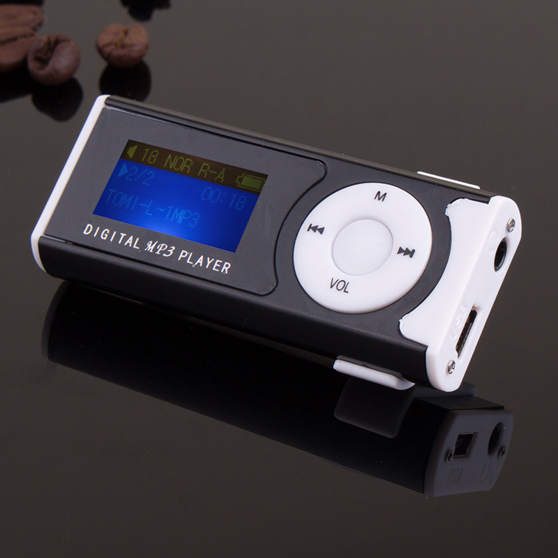 スクリーンの外にカードを入れるmp3プレーヤーのミニ外でmp3学生がプレゼントを聴くledランプクリップmp3|undefined
