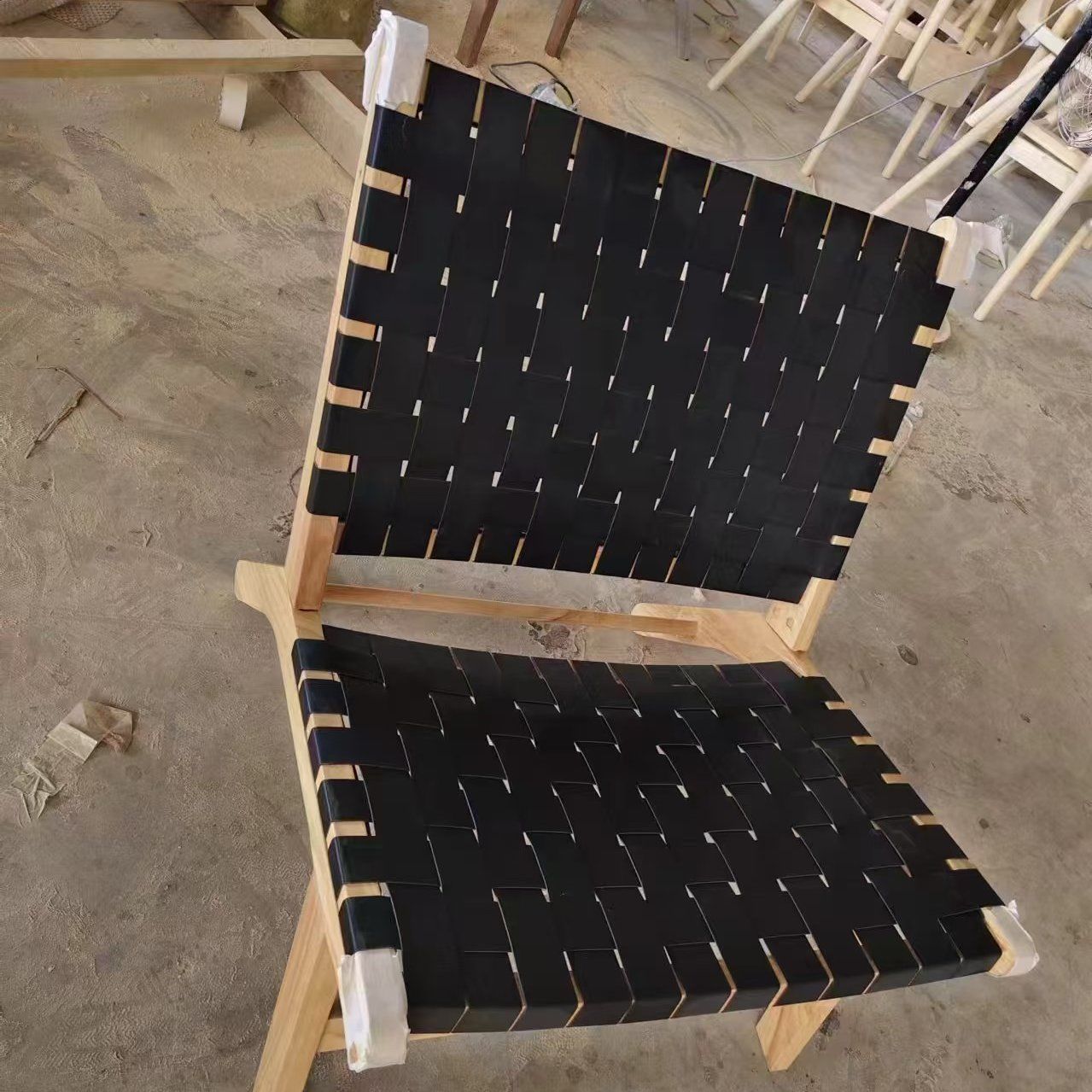 Sillas de madera sólida de cuerda trenzada sillas de balcón nórdicas sillas de ocio estilo japonés sillas de silla de casa pequeña silla de respaldo perezosa