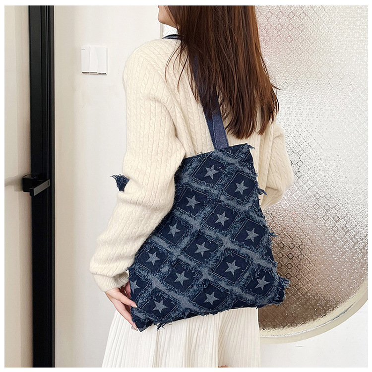 2024 New bucket bag, starry fringed fringe single-shoulder bag, autumn trendy and personalized design handbag, crossbody bag undefined