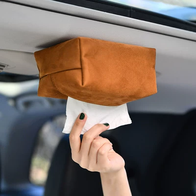 Car tissue box/set for Car Roof, Automatic Ceiling-Mounted Tissue - yellow-brown