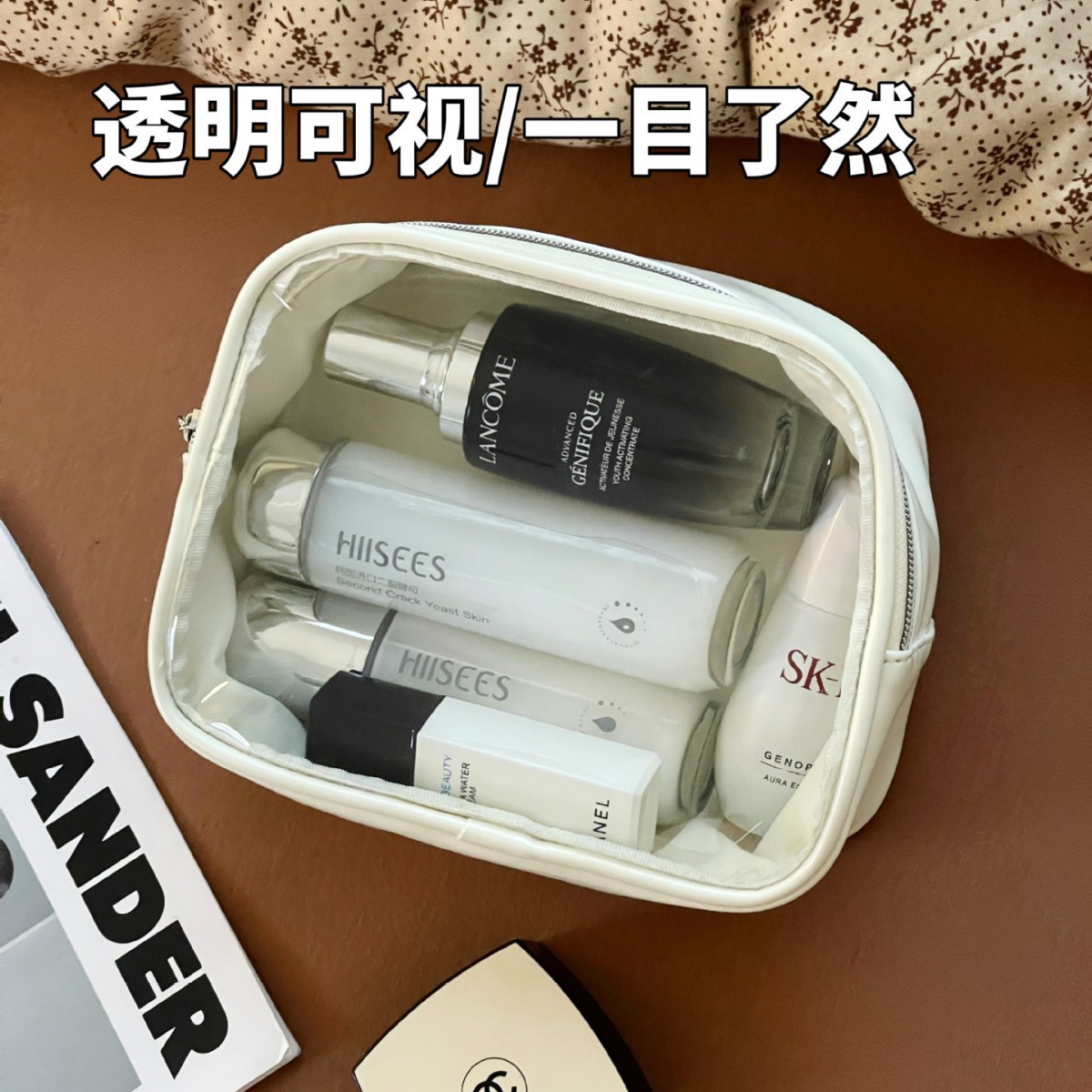 Nuevo bolso de almacenamiento de lavado bolso de maquillaje portátil bolso de lavado bolso de maquillaje de PVC impermeable bolso de maquillaje para productos de cuidado de la piel bolso interior