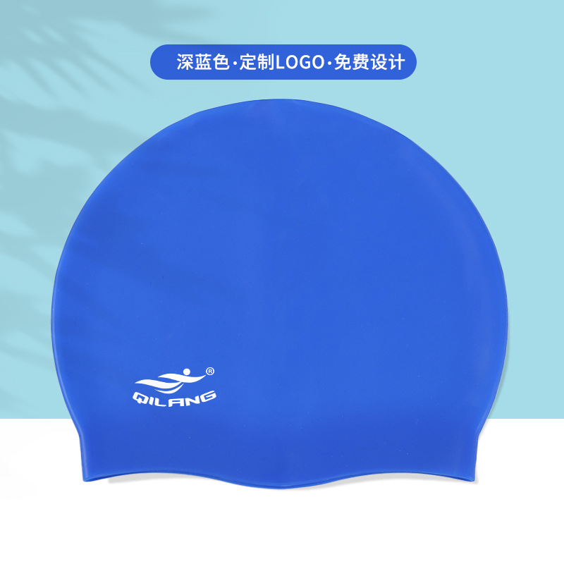 Sombrero de baño para mujeres impermeable protector de orejas no estrangulación profesional hombre cabello largo adulto logotipo de silicona personalizado sombrero de baño para niños