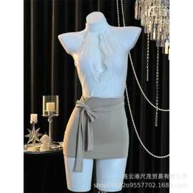秘书制服小胸聚拢床上吊带战性感袍情调包臀裙角色扮演御姐感睡衣