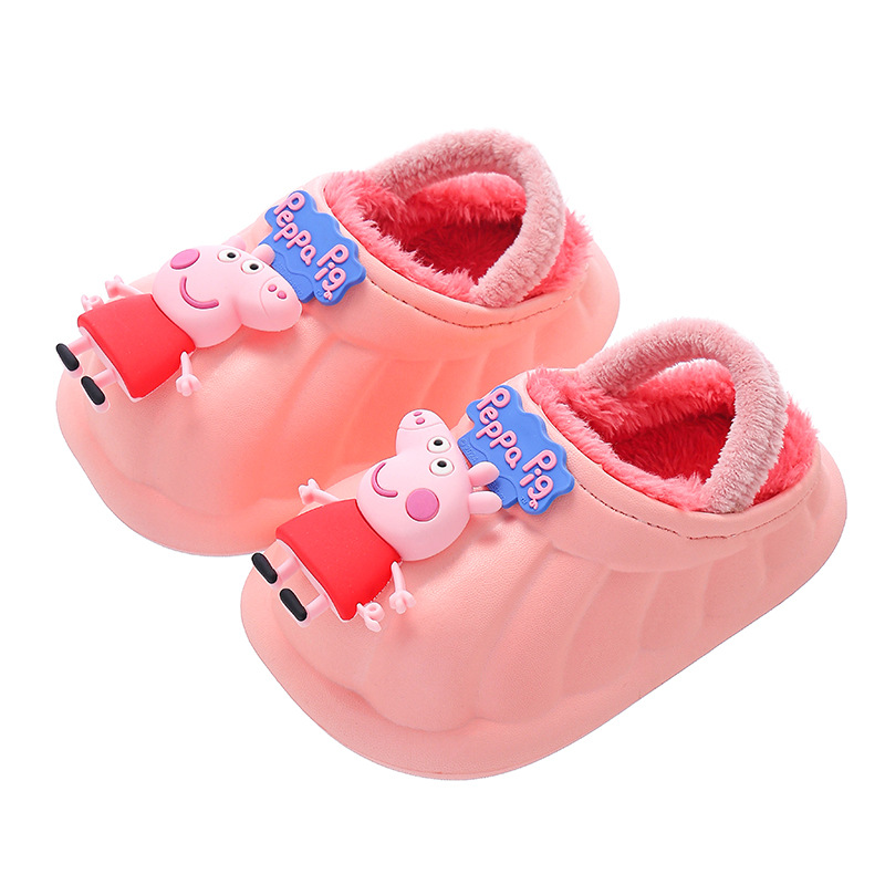 Piglet Page zapatillas de algodón para niños, invierno, cinta elástica, calentamiento y peluche para bebés de 1 - 3 años de edad.