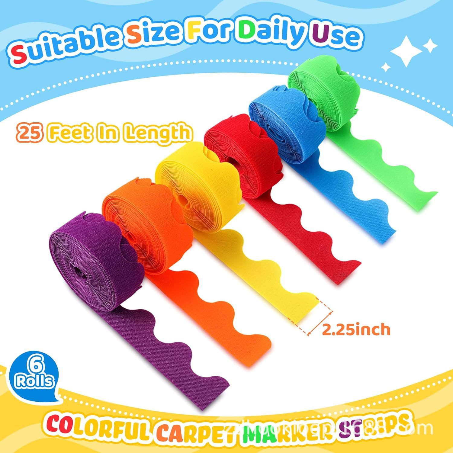 亚马逊跨境地毯带  波浪形边框贴条  标签贴装饰贴魔术贴地毯条