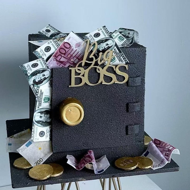 跨境ins风老板生日快乐蛋糕装饰插件男士生日亚克力蛋糕装饰插件|undefined