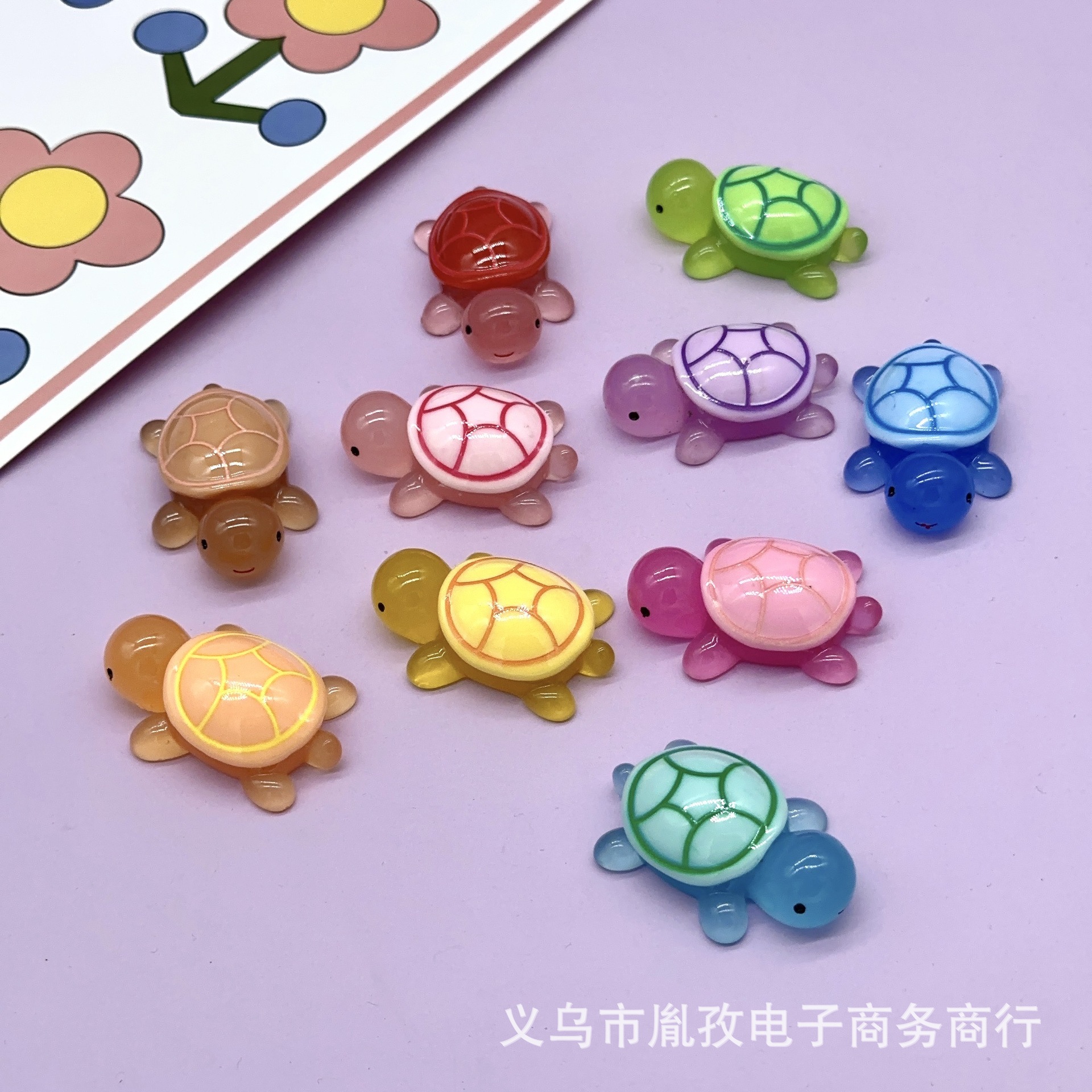 Caricatura estereoscópica tortuga de luz nocturna para tocar DIY accesorios de joyería puede hacer bolsas ciegas creativas en vivo lotes de ventas calientes