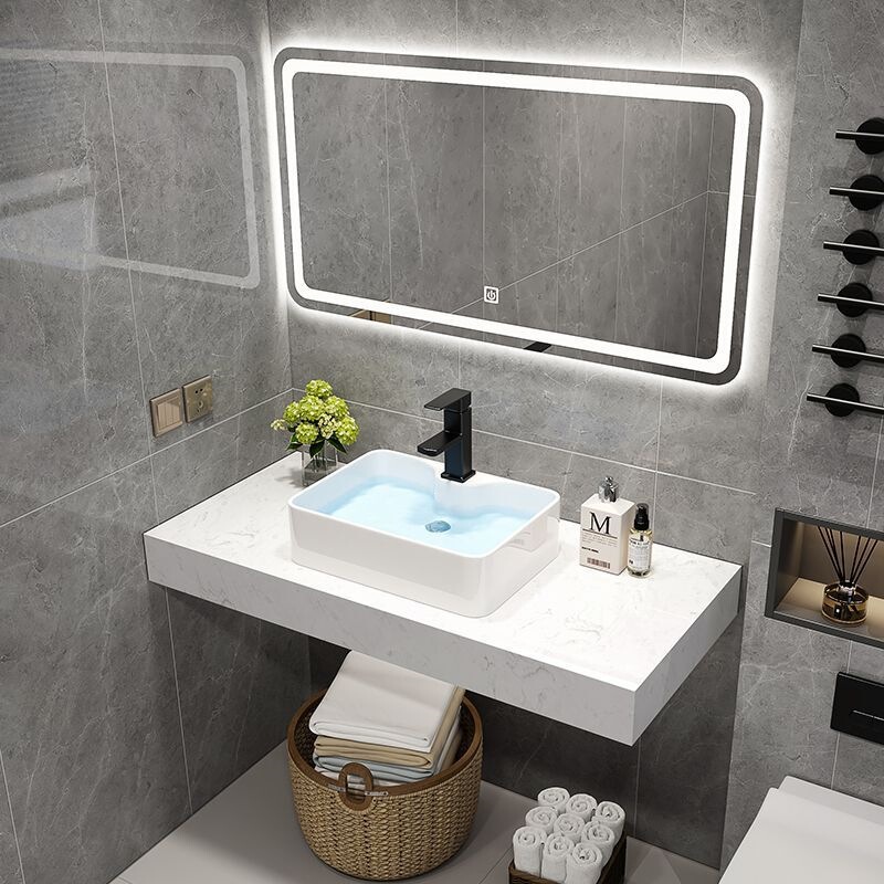 B&B Hotel Marble Bathroom Vanity Sink Cabinet Combination Washbasin Countertop Integrated Washbasin Bathroom Fixtures