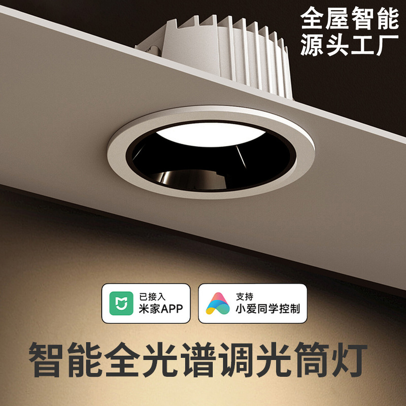 Deep Recessed Ceiling Downlight Without Main Light for Villa Home Use, Smart Downlight Connected to Mi Home App