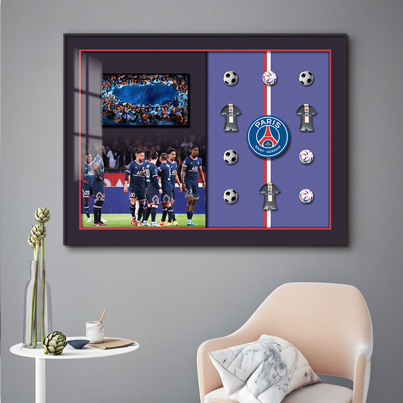 Pintura decorativa de camiseta de fútbol físico C Luo Beckham colección de carrera de estrellas