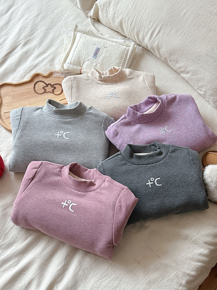 [en stock] niñas camisetas de camisa de camiseta de cuello medio alto para niños camisetas de manga larga para mujeres treasure extranjero camiseta de algodón