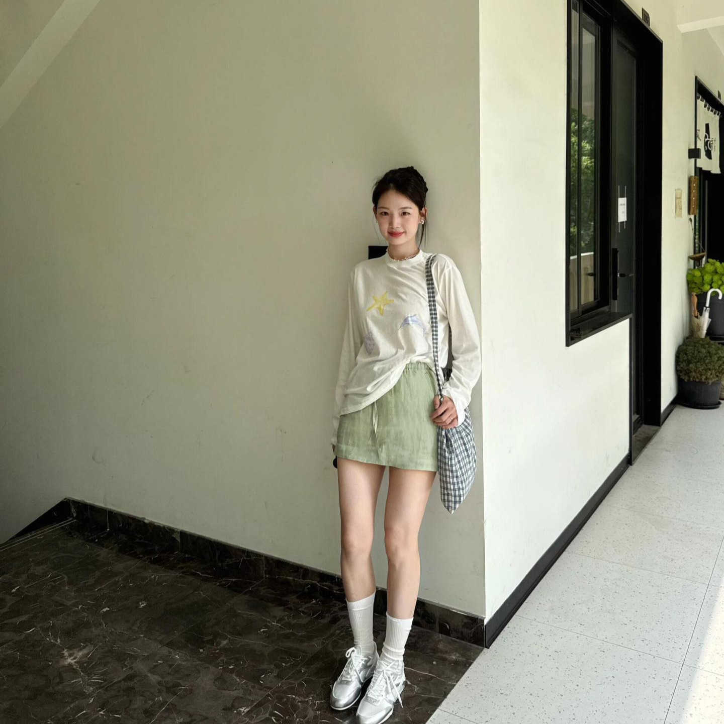 한국 소녀 캐주얼 운동복 정장 여성 여름 대학 스타일 느슨한 연령 감소 반팔 반바지 러닝 투피스 세트