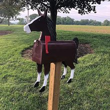 Unique Horse Mailbox 跨境金属铁艺狗狗马鸡奶牛猪信箱花园摆件