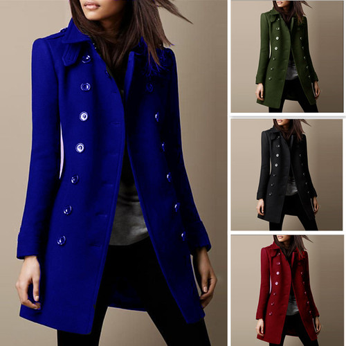  Autumn/Winter New Arrival Wool Coat for Women—Medium-Length Tweed Jacket, Now Available on Independent Website and European Amazon